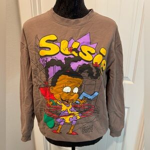 Nickelodeon Rugrats Susie Colorful Graphic Crewneck Sweatshirt Size Medium 75